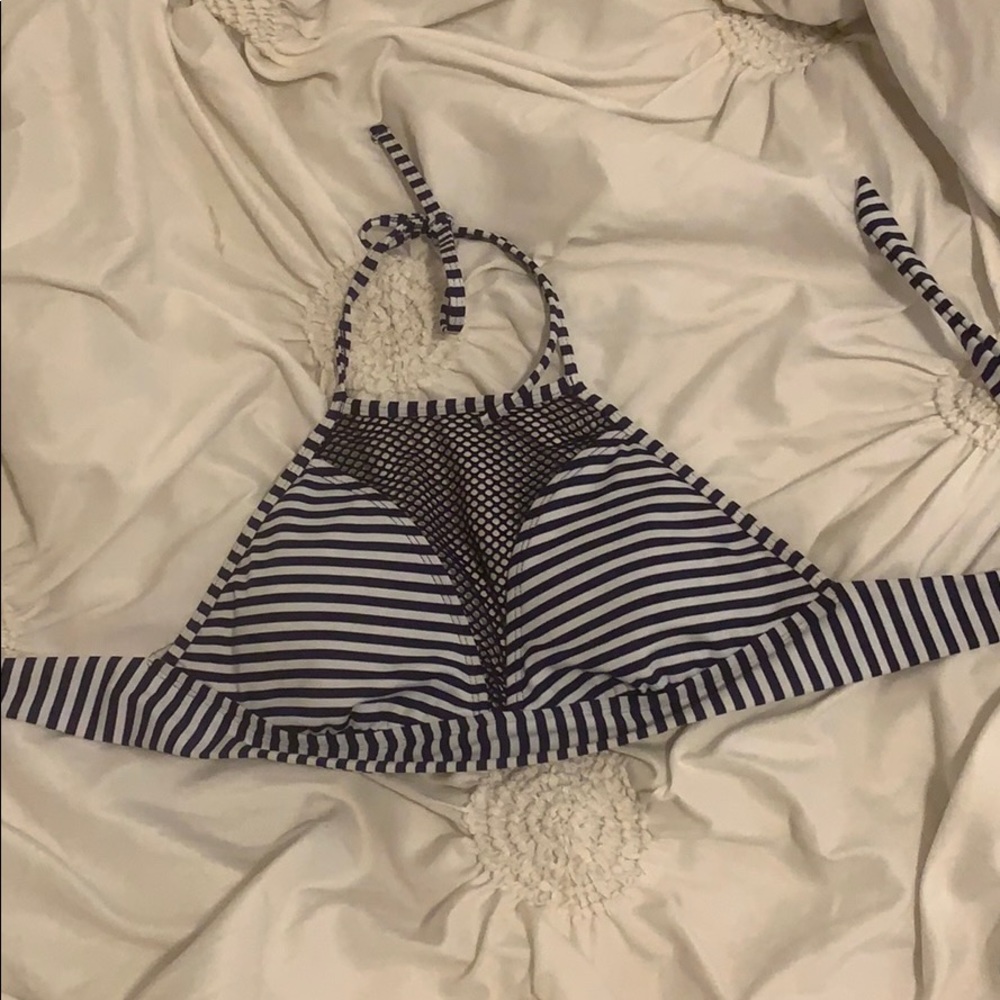 striped halter bikini top